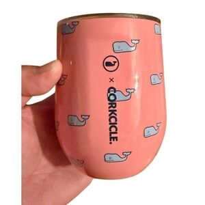 Corkcicle x‎ Vineyard Vines Pink Whale Stemless Tumbler 12 oz preppy